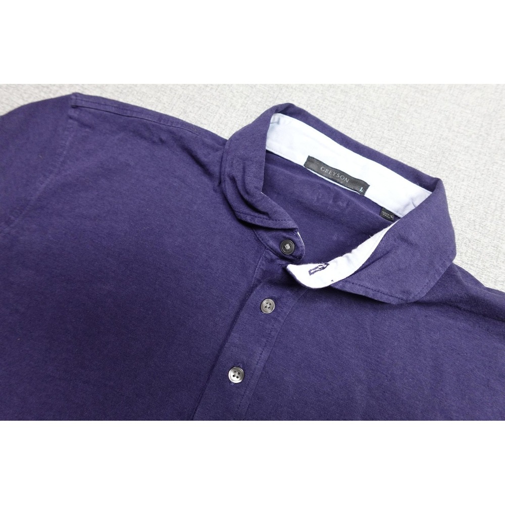 Greyson Polo Mens Large Purple Solid Pima Cotton Modal Golf Stretch Soft Jersey